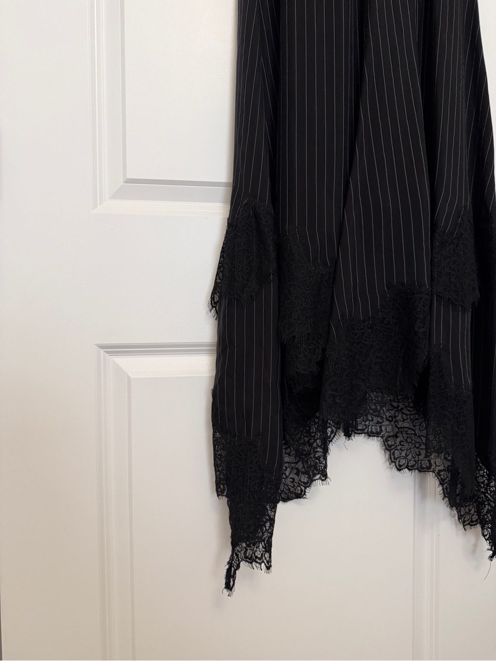 All Saints Skylar Lace-Trim Pinstripe Midi Dress - Picture 4 of 8